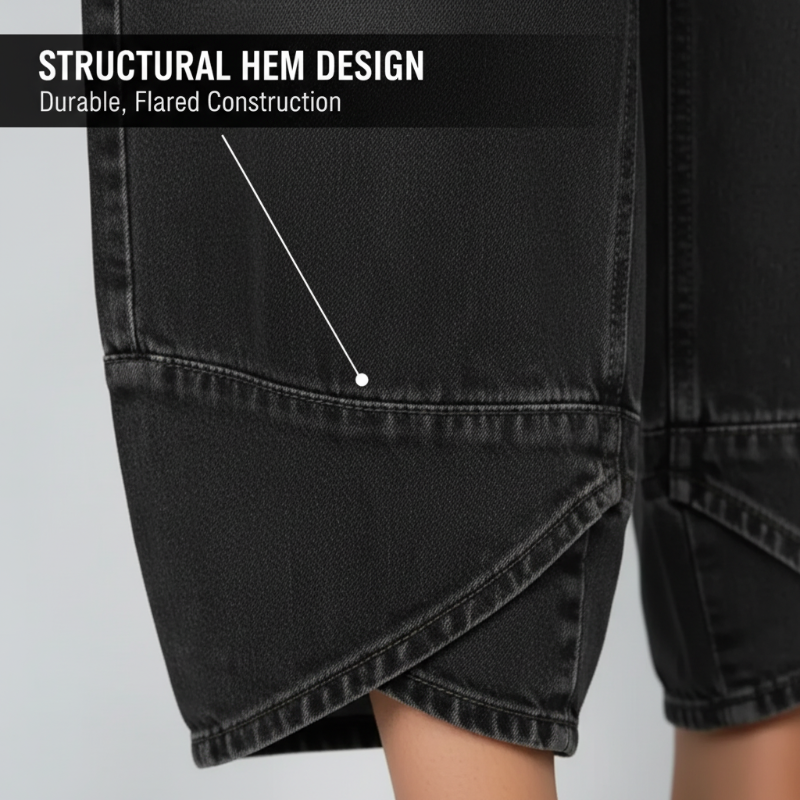Casual Women's Jeans with Asymmetrical Hem & Loose Fit (S-3XL)