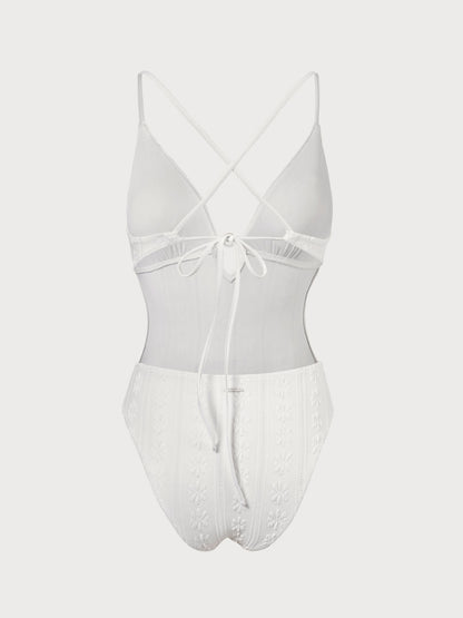 Textured Cutout One Piece Swimwear