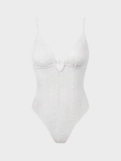 Textured Cutout One Piece Swimwear