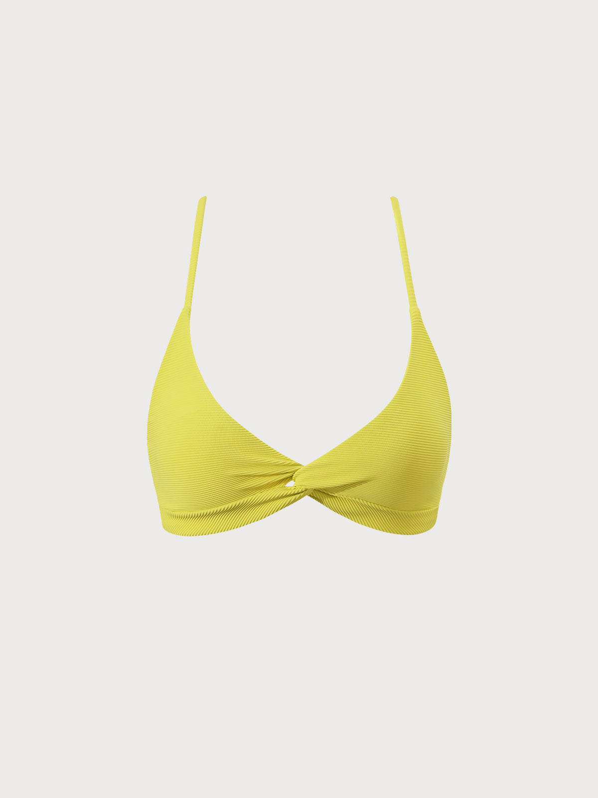 Yellow Twist Cross Back Bikini Top