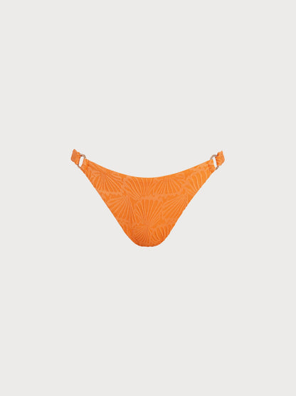 Orange Textured O-Ring Bikini Bottom