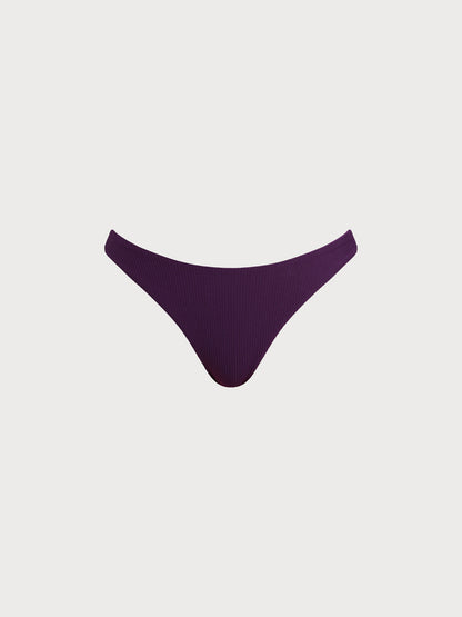 Dark Purple Natural Waisted Bikini Bottom