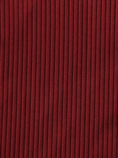 Wine Red Solid Bikini Bottom