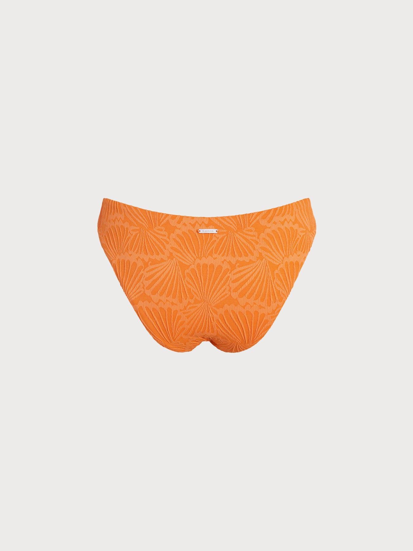 Orange Textured O-Ring Bikini Bottom