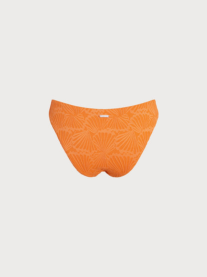 Orange Textured O-Ring Bikini Bottom