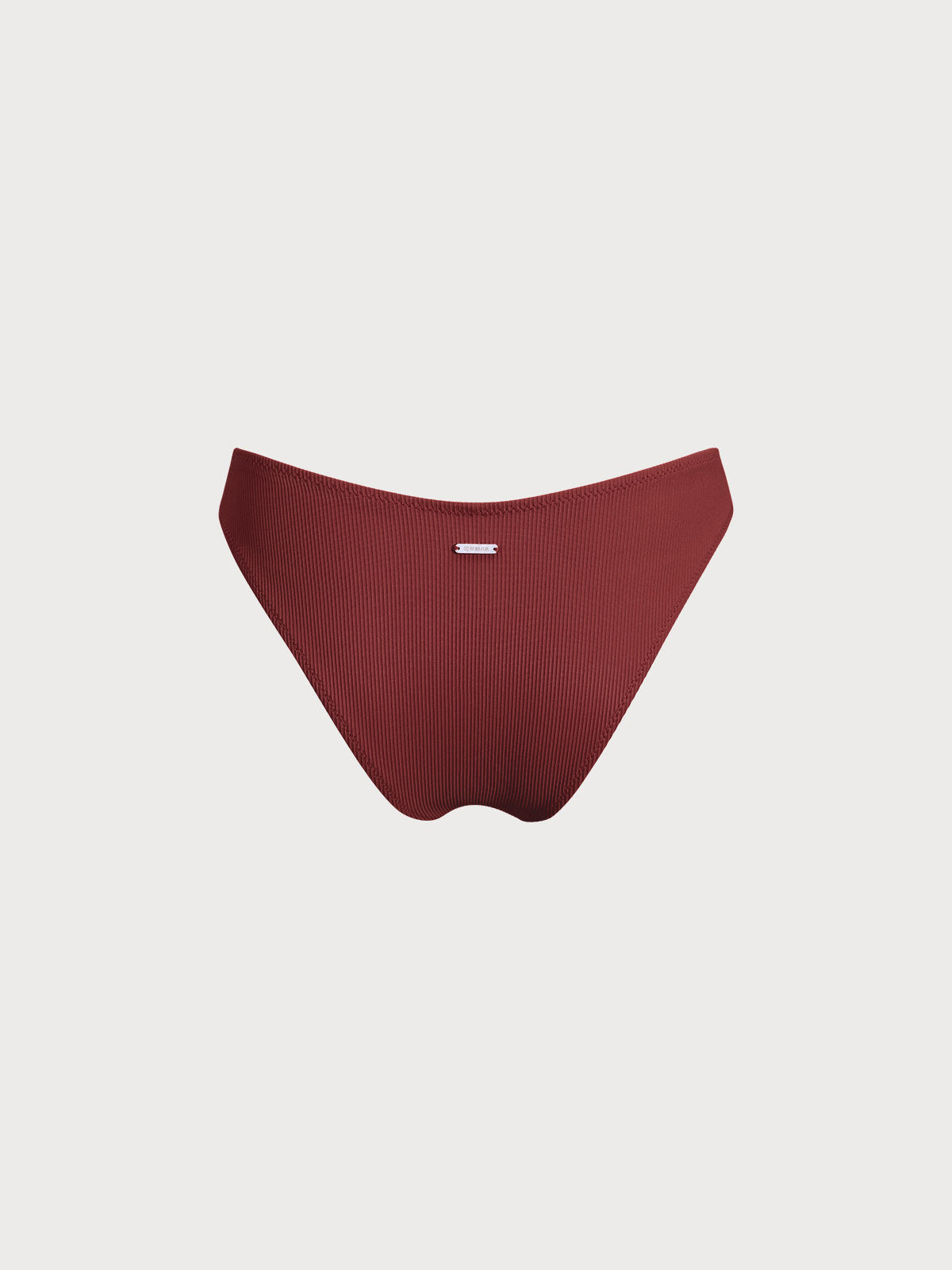 Wine Red Solid Bikini Bottom