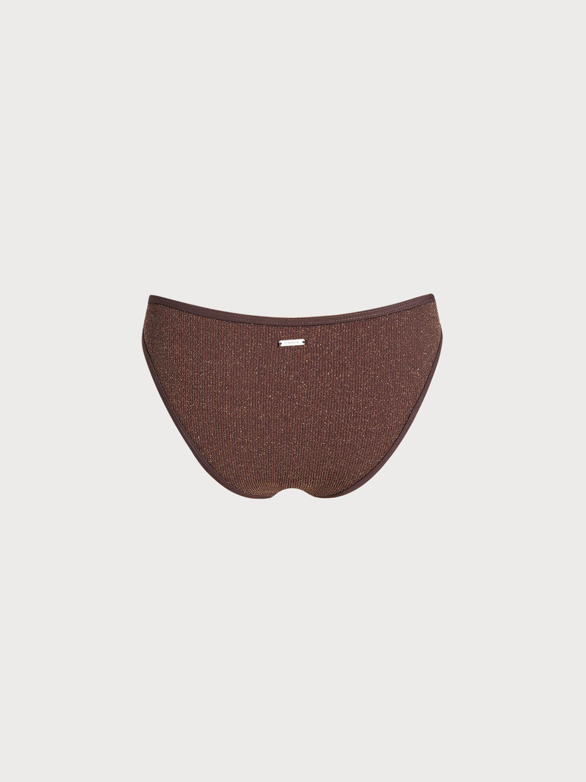 Dark Coffee Lurex O-Ring Bikini Bottom
