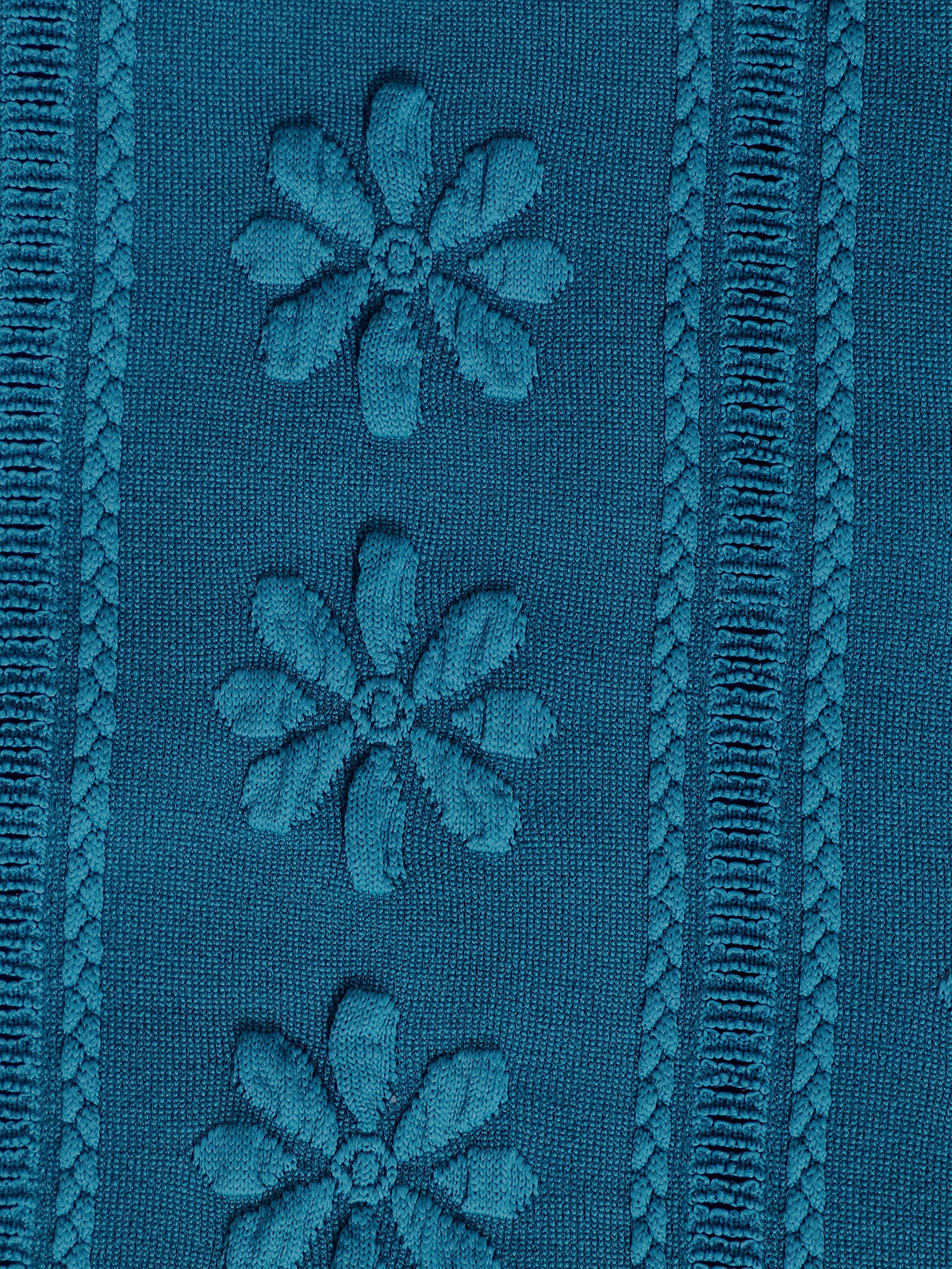 Blue Jacquard Knot Bikini Top
