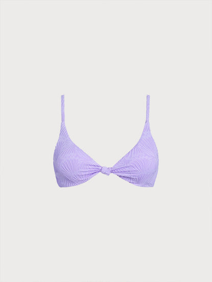 Purple Jacquard Bikini Top