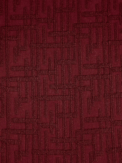 Wine Red Textured U-Ring Cross Back Bikini Top