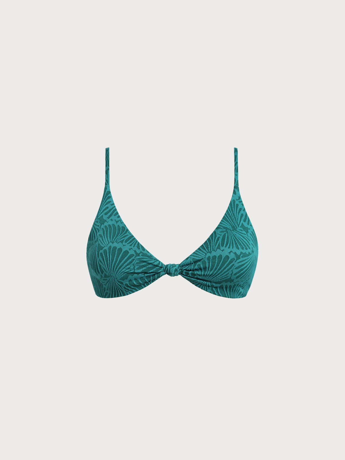Dark Green Jacquard Bikini Top