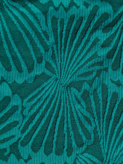 Dark Green Jacquard U-Ring Cross Back Bikini Top