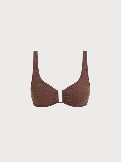 Dark Coffee U-Ring Bikini Top