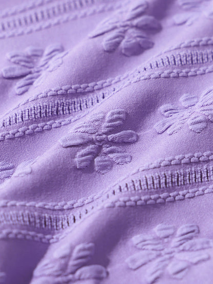 Purple Jacquard Knot Bikini Top