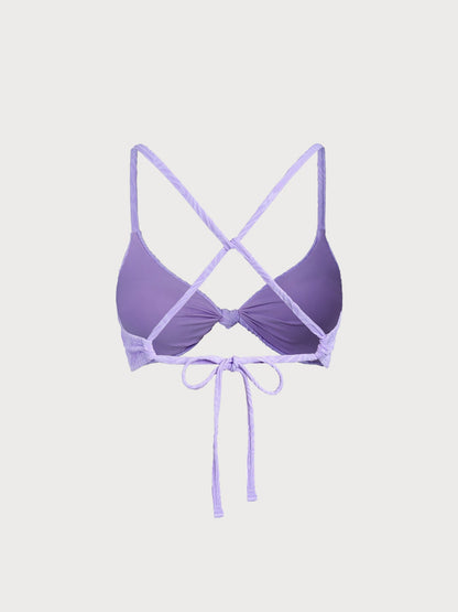Purple Jacquard Bikini Top