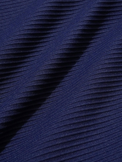 Navy Twist Backless Bikini Top