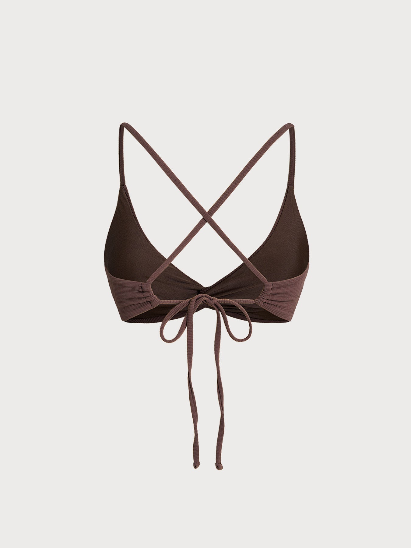 Coffee Twist Backless Bikini Top