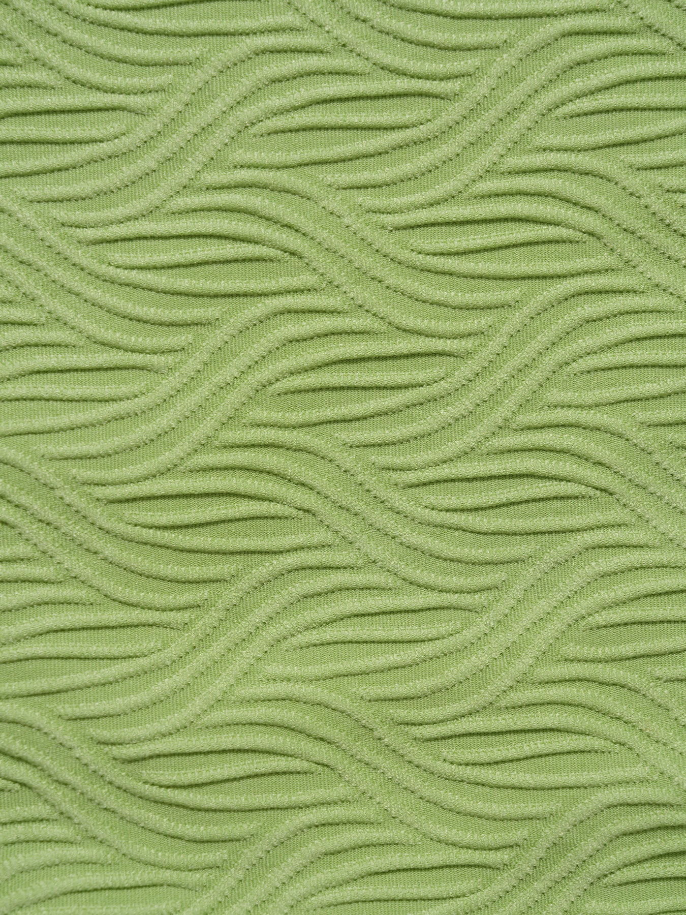 Light Green Textured Twist Cross Back Bikini Top
