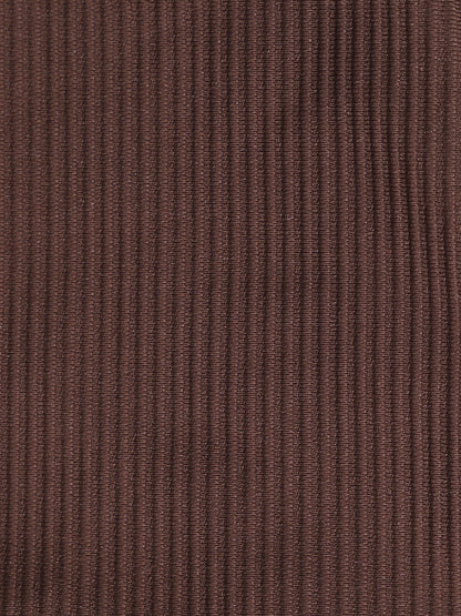 Dark Coffee Ribbed High Cut Bikini Bottom