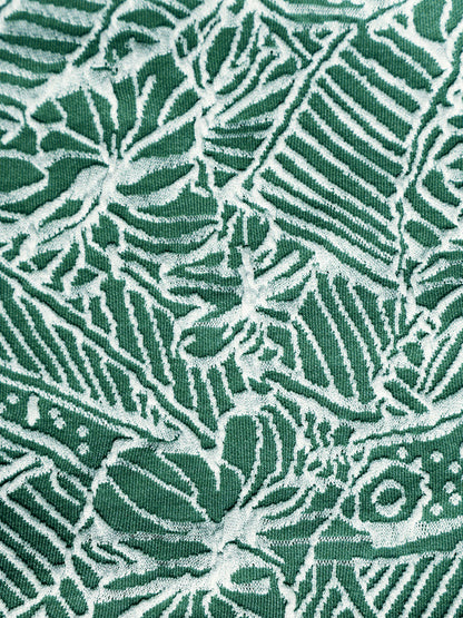 Green Print Textured Bikini Bottom