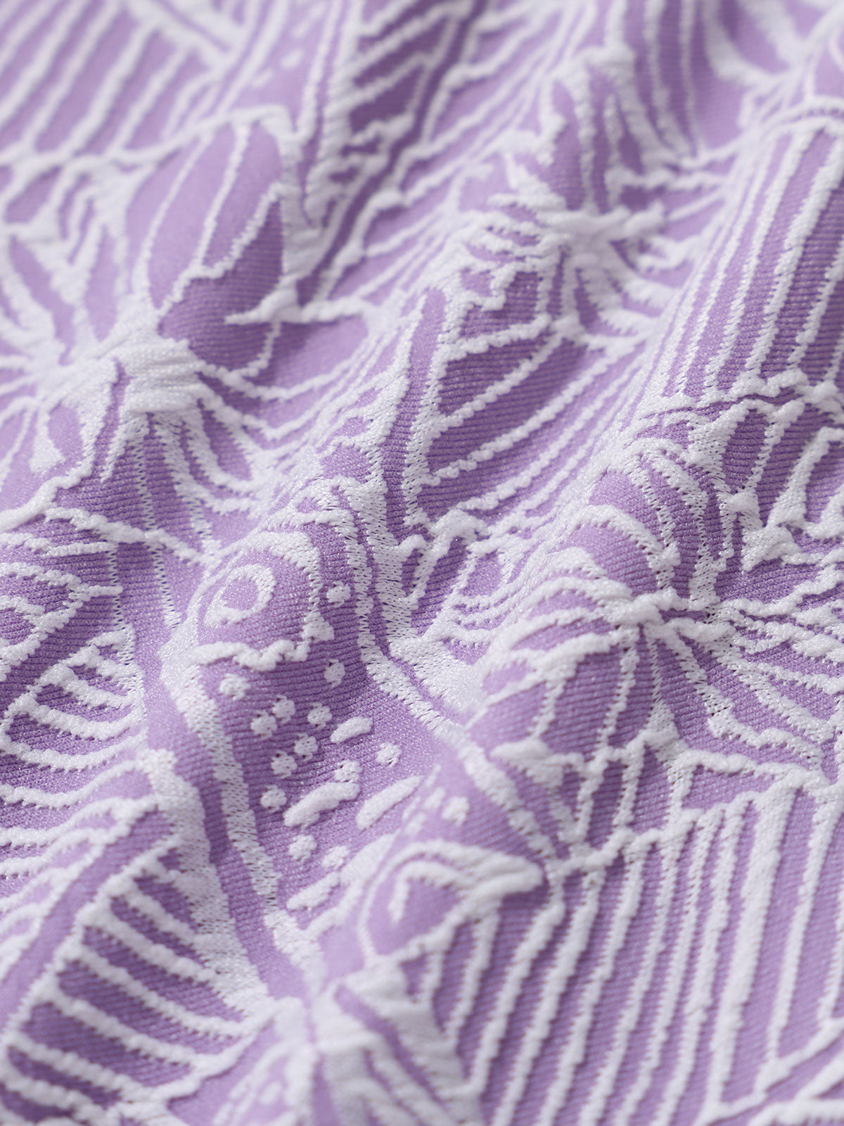 Purple Print Textured Bikini Bottom