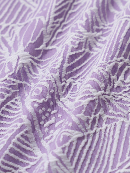 Purple Print Textured Bikini Bottom