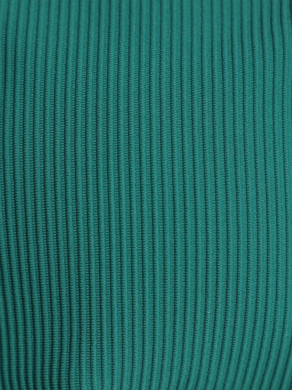 Green Contrast Trim V-Cut Full Coverage Bikini Bottom