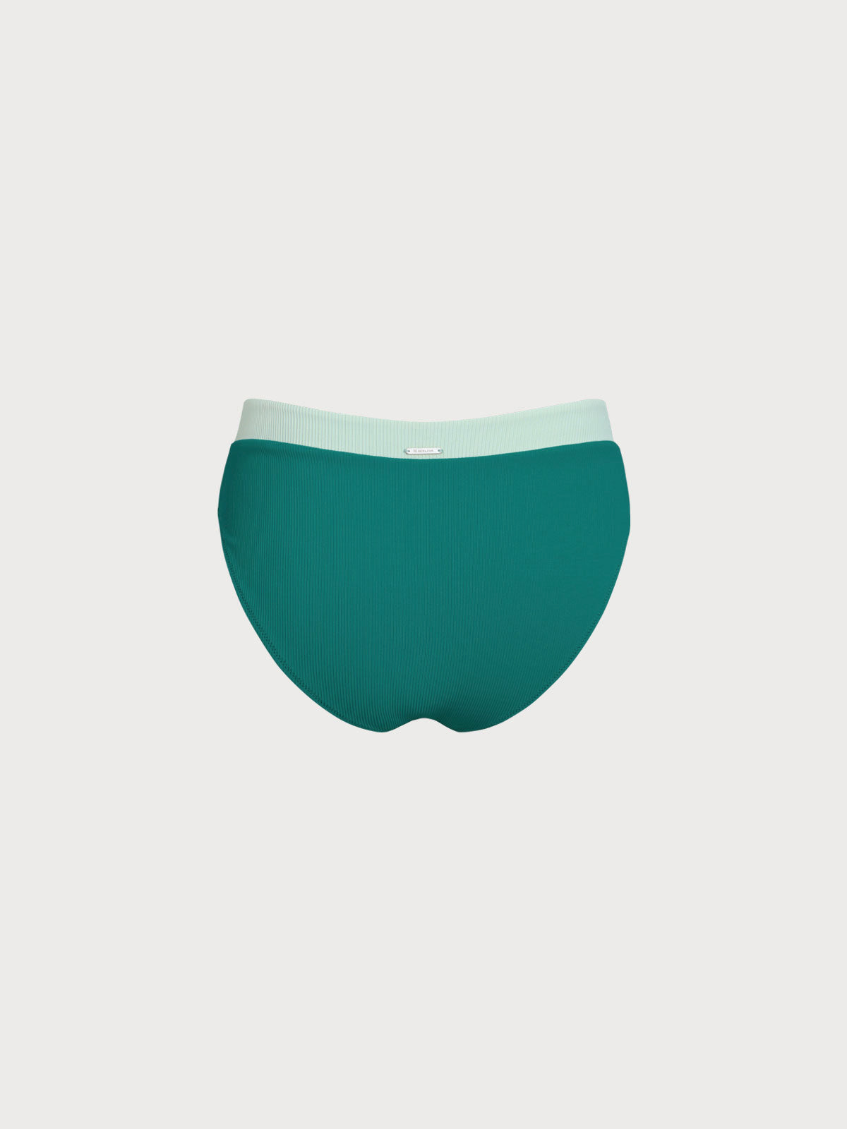 Green Contrast Trim V-Cut Full Coverage Bikini Bottom