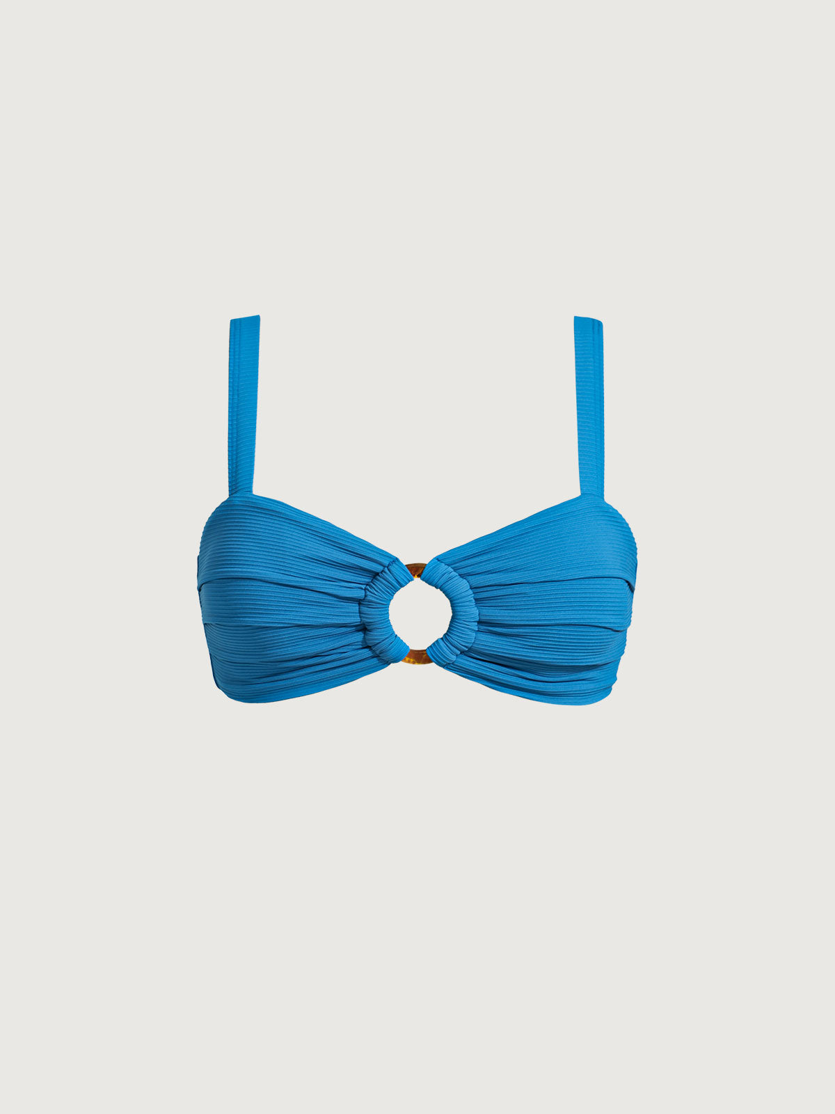 Blue Cutout O-Ring Bikini Top
