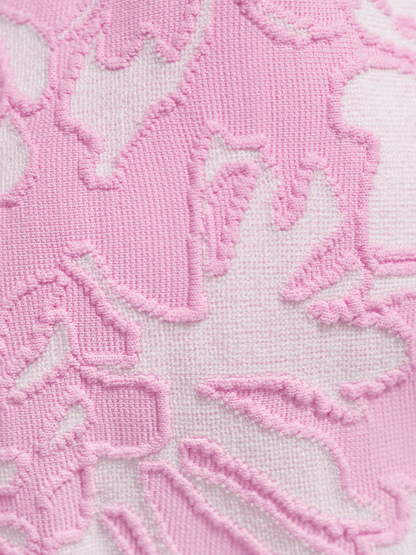 Pink Textured Cutout O-Ring Bikini Top