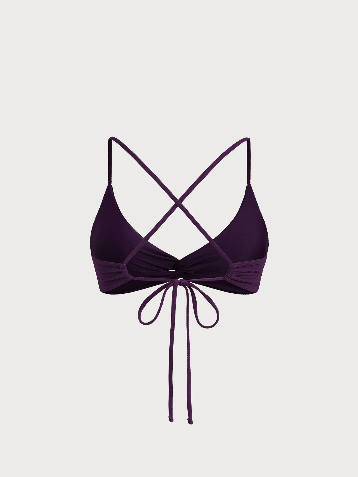 Dark Purple Twist X-Cross Bikini Top