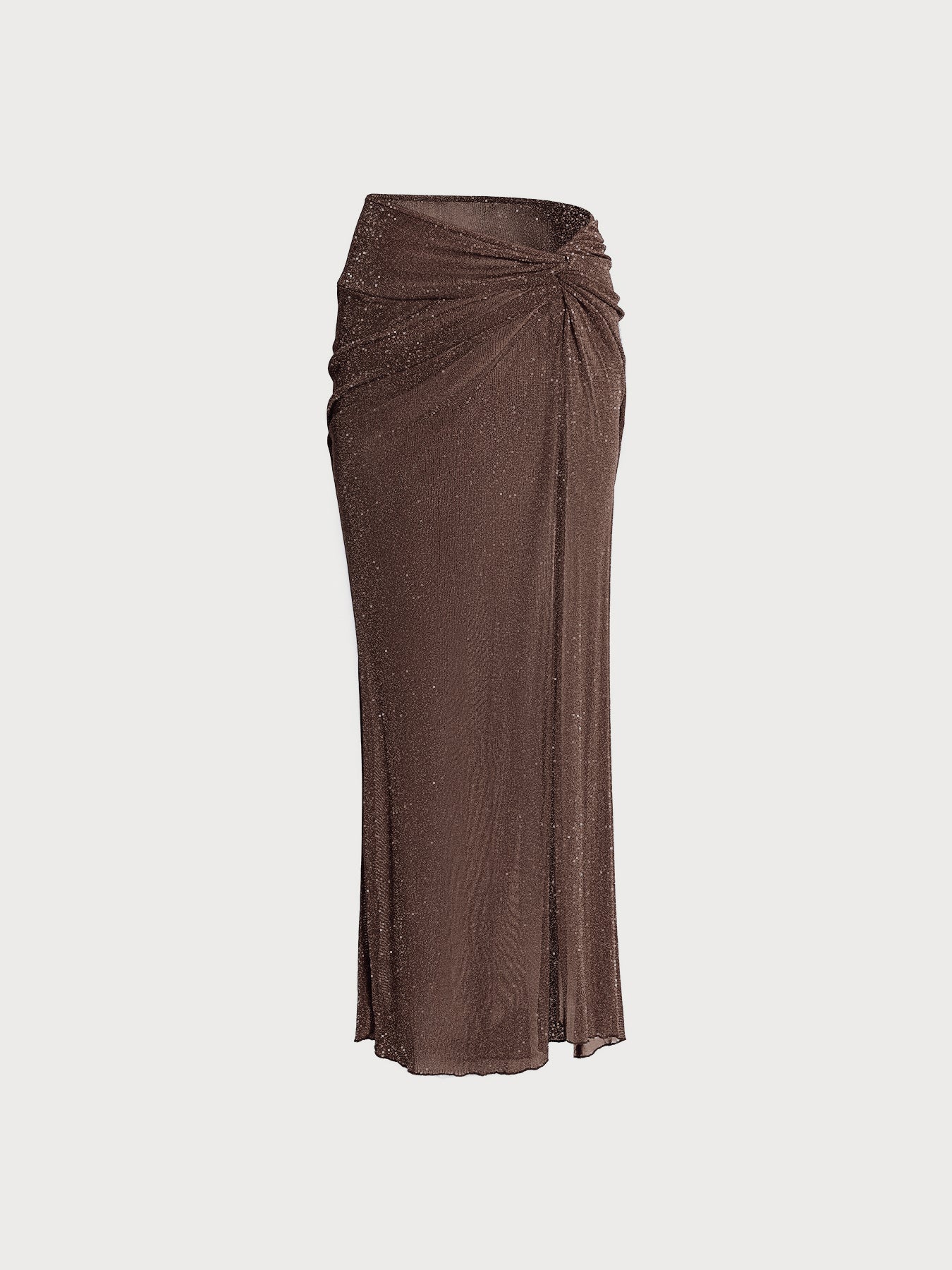 Dark Coffee Lurex Wrap Plus Size Cover-Up