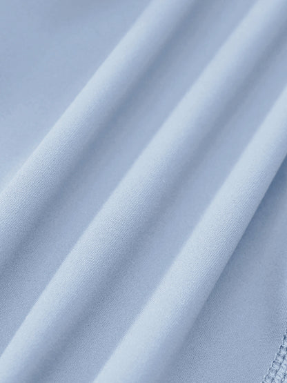Light Blue Natural Waisted Leggings 25"