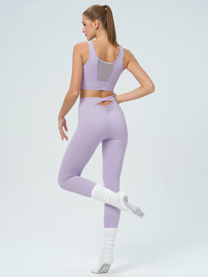 Light Purple Cut Out Leggings 24"