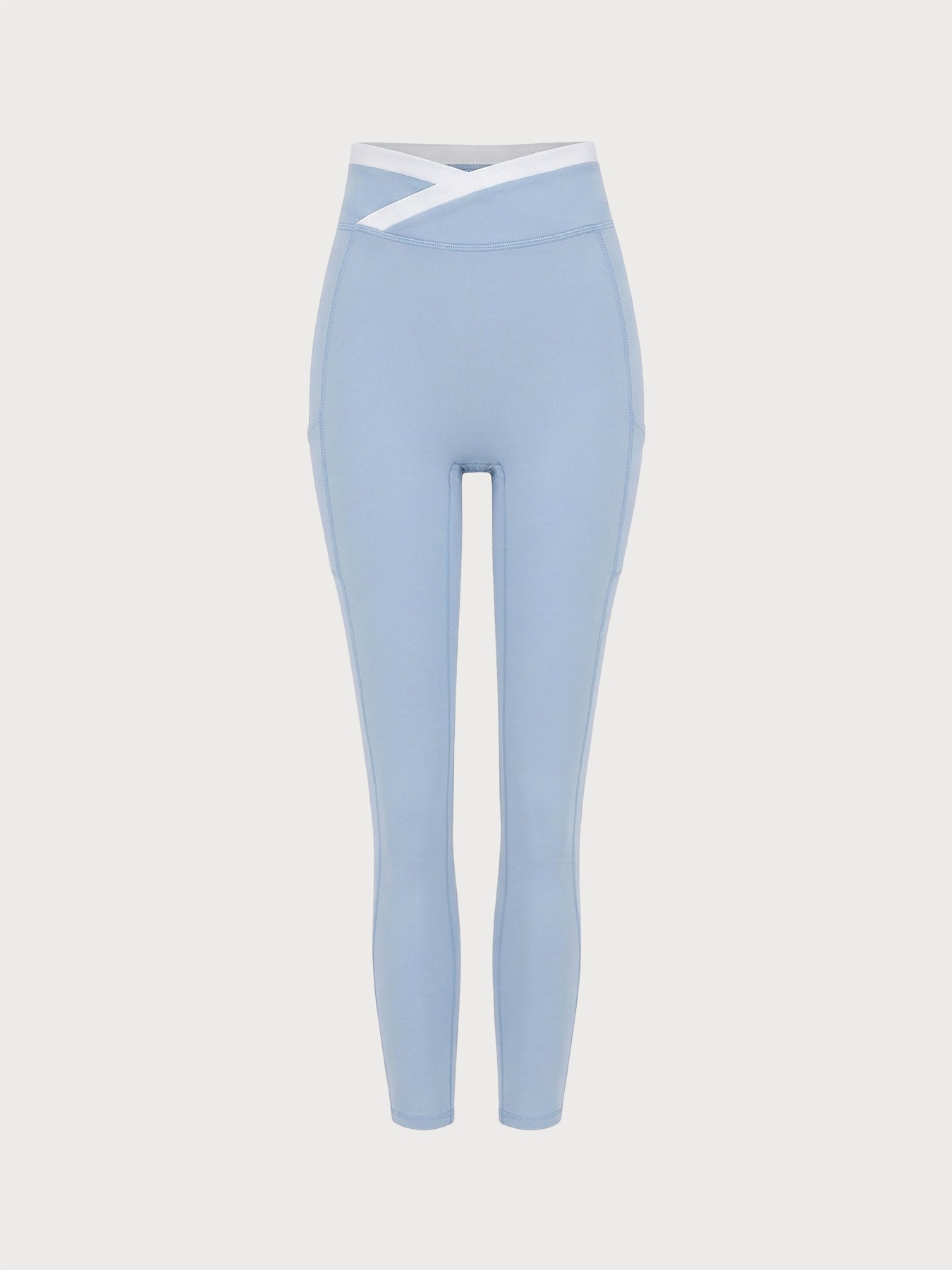 Light Blue Natural Waisted Leggings 25"