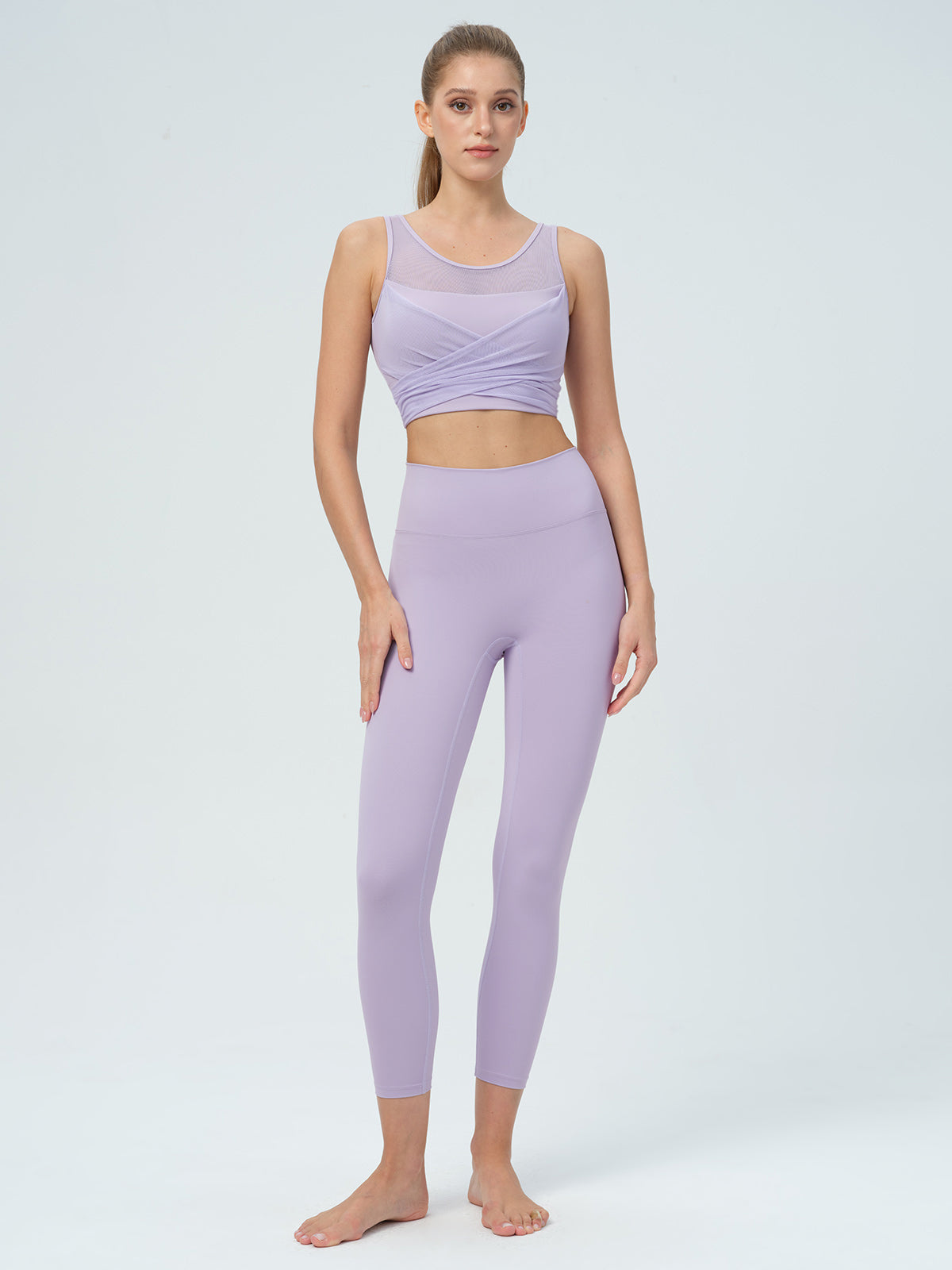 Light Purple Cut Out Leggings 24"