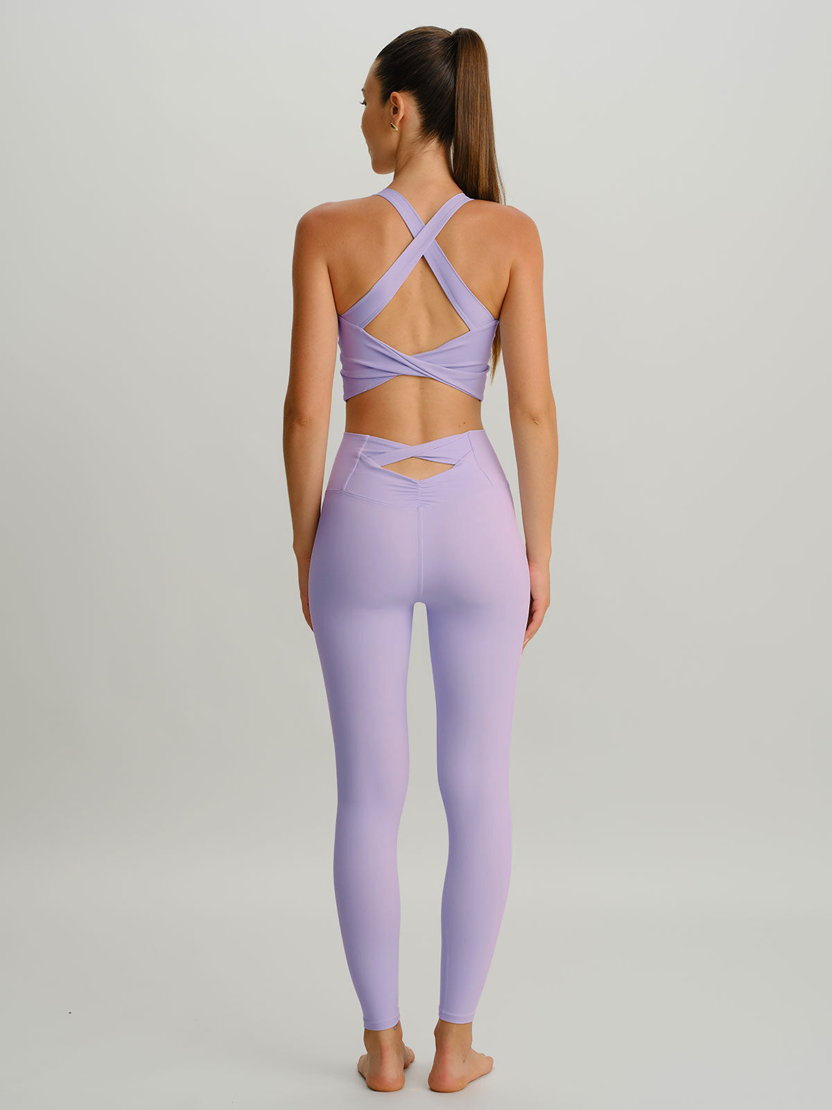 Light Purple Cut Out Leggings 24"