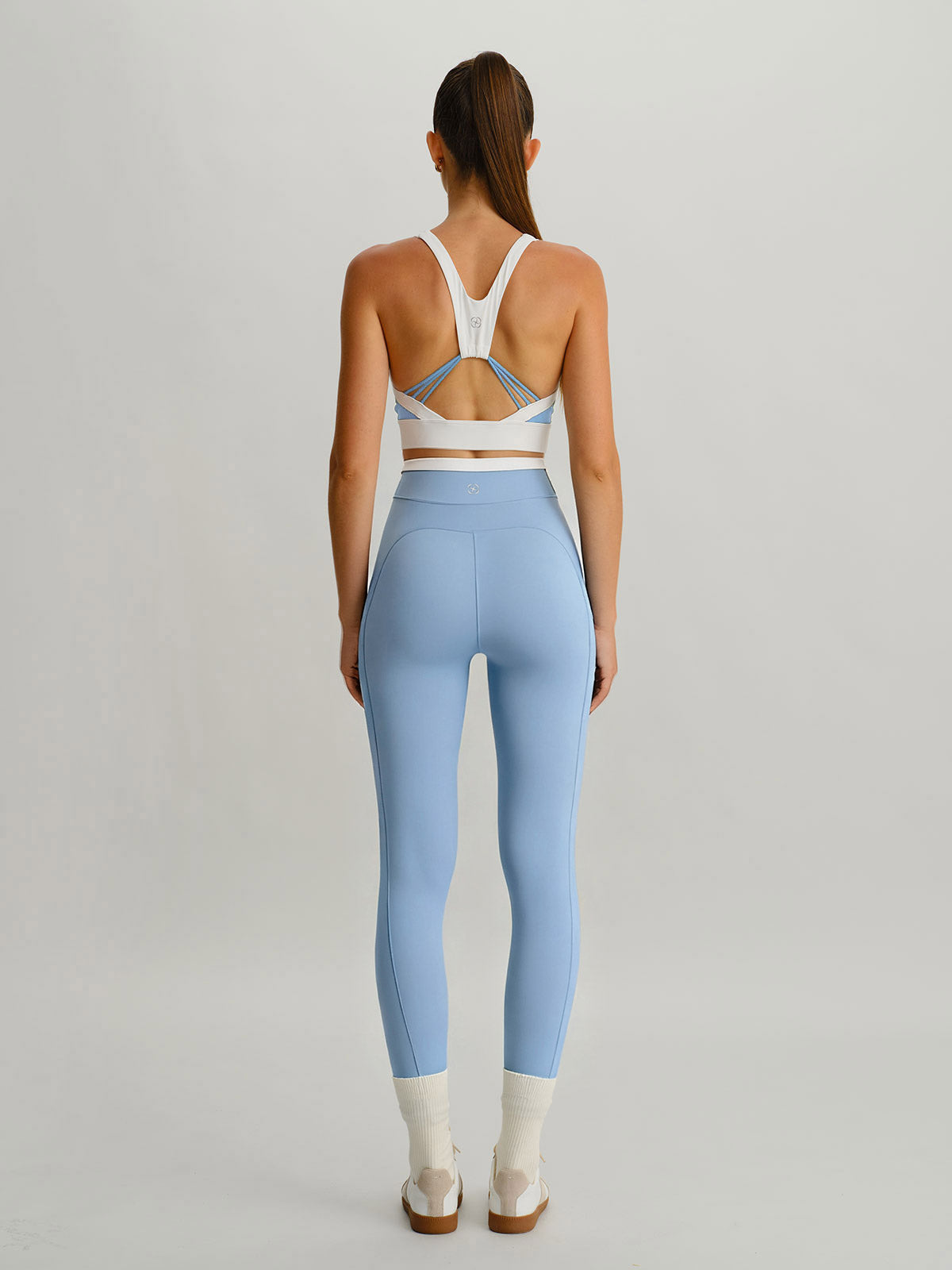 Light Blue Natural Waisted Leggings 25"