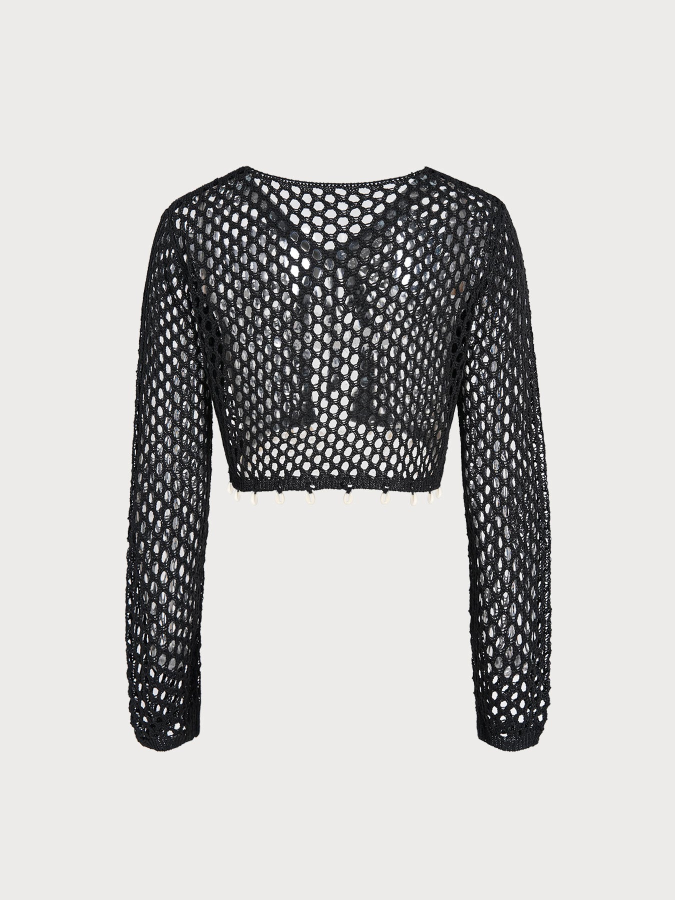 Black Crochet Cover-up Cardigan