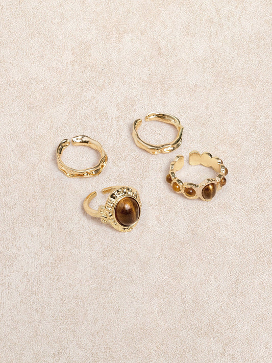 Gold Tiger's Eye Stone Ring