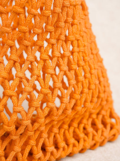 Orange Cotton Rope Crocheted Handbag