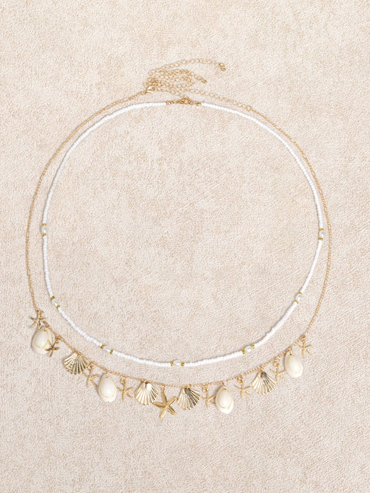 Gold Starfish Pearl Shell Waist Chain