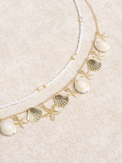 Gold Starfish Pearl Shell Waist Chain