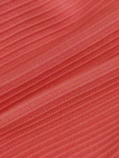 Coral Red Twist Backless Bikini Top
