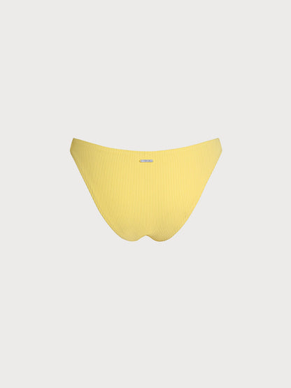 Yellow Ribbed Bikini Bottom
