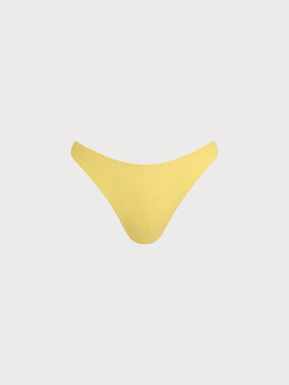 Yellow Ribbed Bikini Bottom