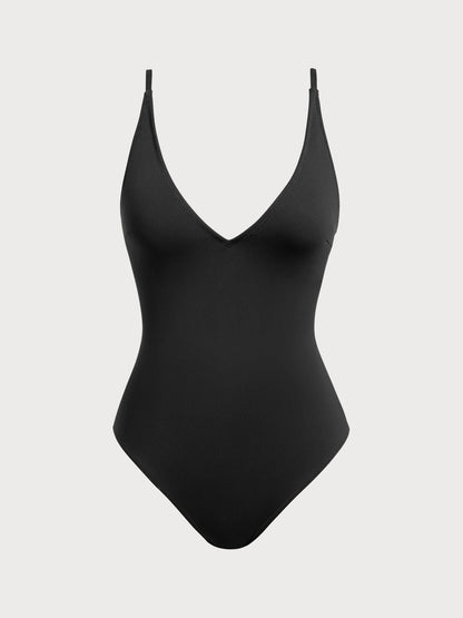 V Neck Tummy Control One-Piece Swimsuit-Available In Long Torso