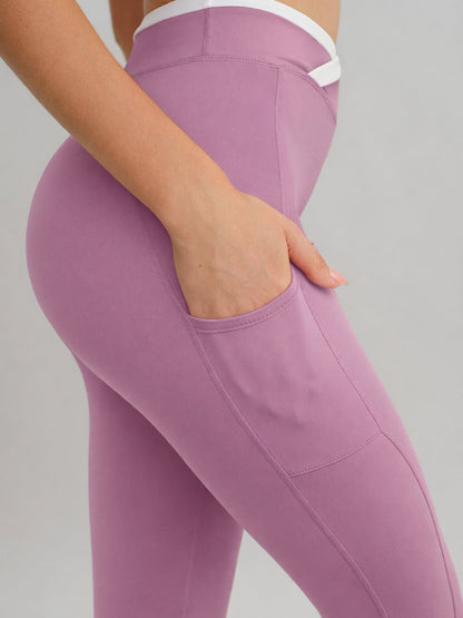 Pink Natural Waisted Leggings 25"