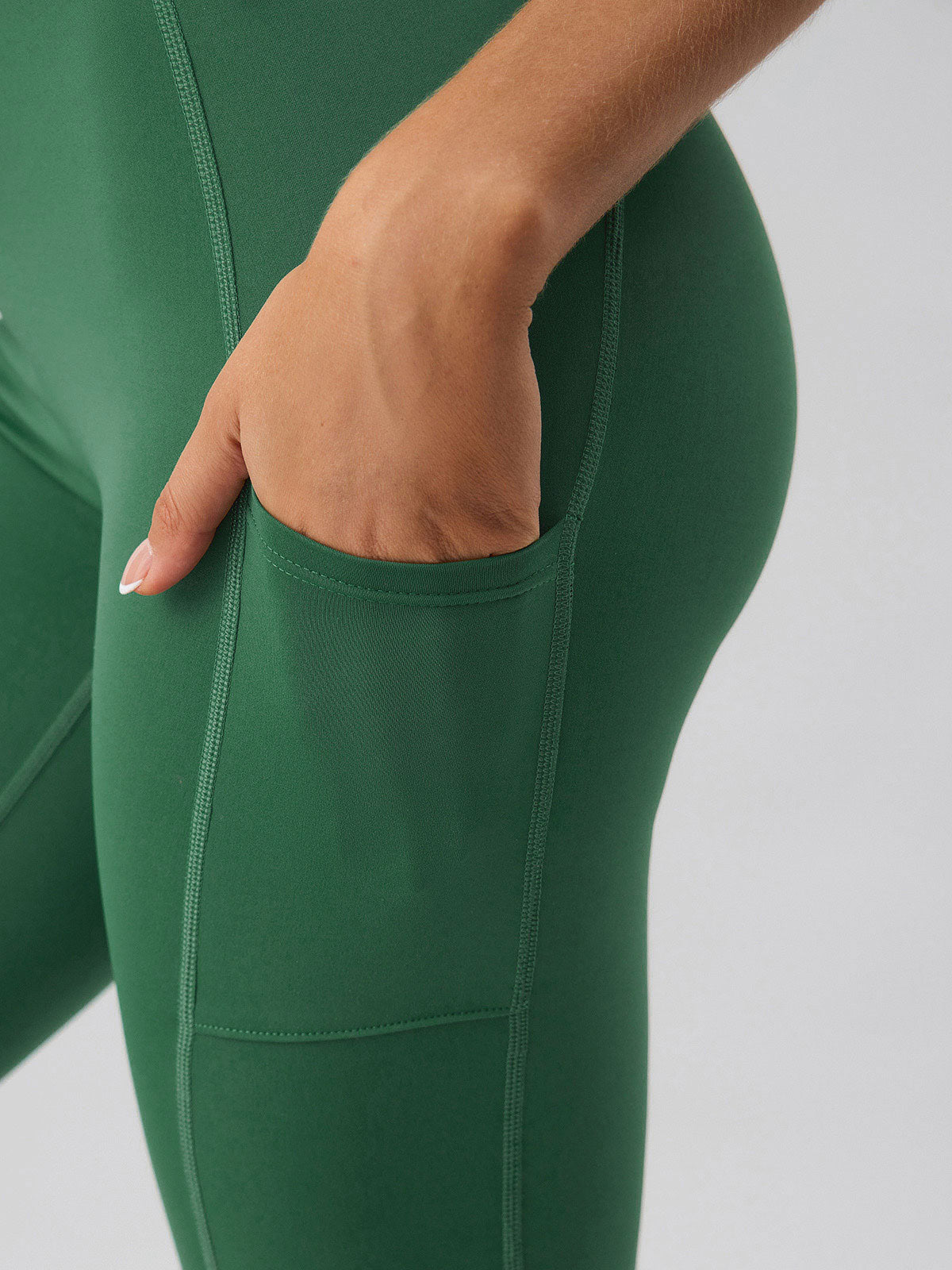 Green Natural V-Waisted Leggings 25"