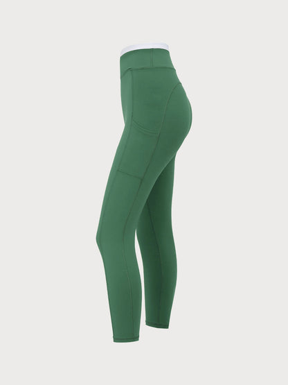 Green Natural V-Waisted Leggings 25"